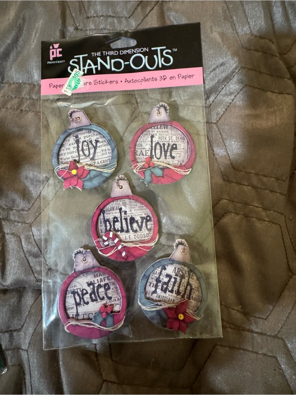 Scrapbook or card Holiday Ornament Stickers -